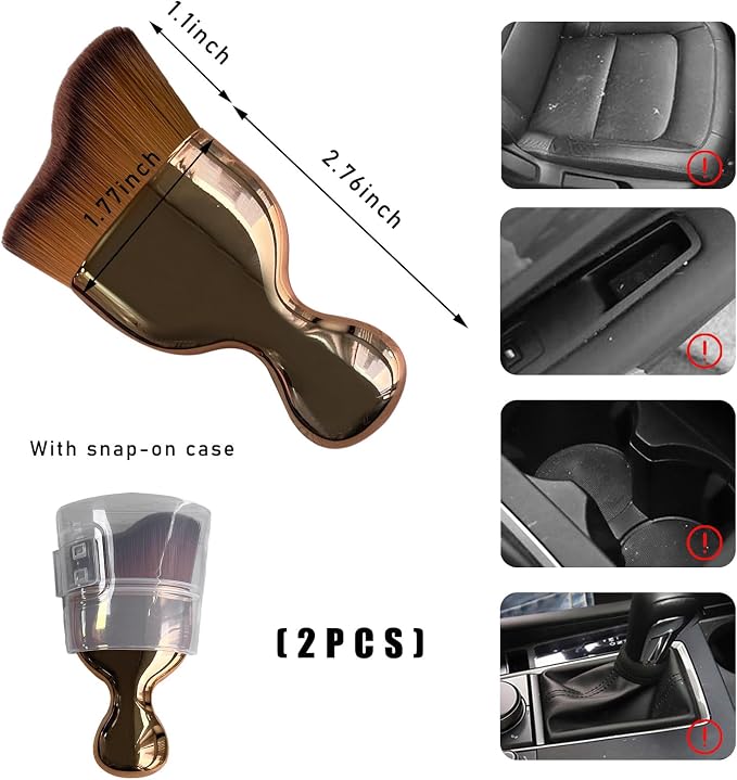 2PCS Car Interior Dust Brush, Soft Scratch Free Auto Detailing Brushes - Image 2
