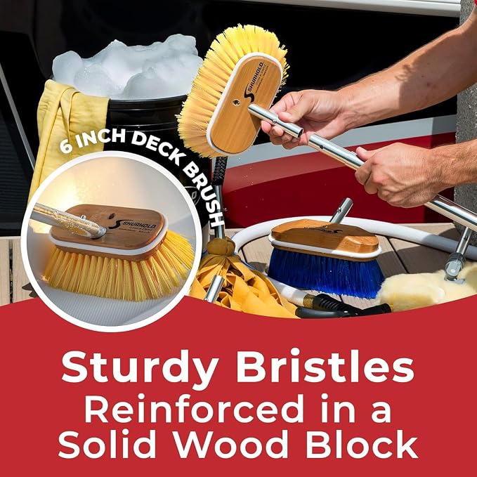 Shurhold 6" Polystyrene Medium Bristle Deck Brush - Image 5