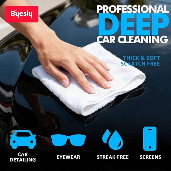 12-Pack Microfiber Cleaning Cloth, 11.5x11.5 Microfiber Towels - Image 6