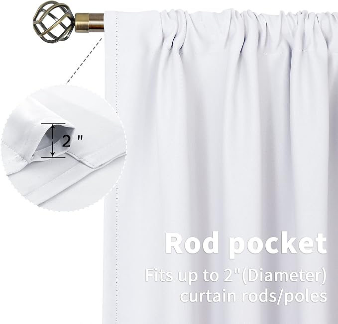 BGment Short White Curtains 40 Inches Length - Image 4