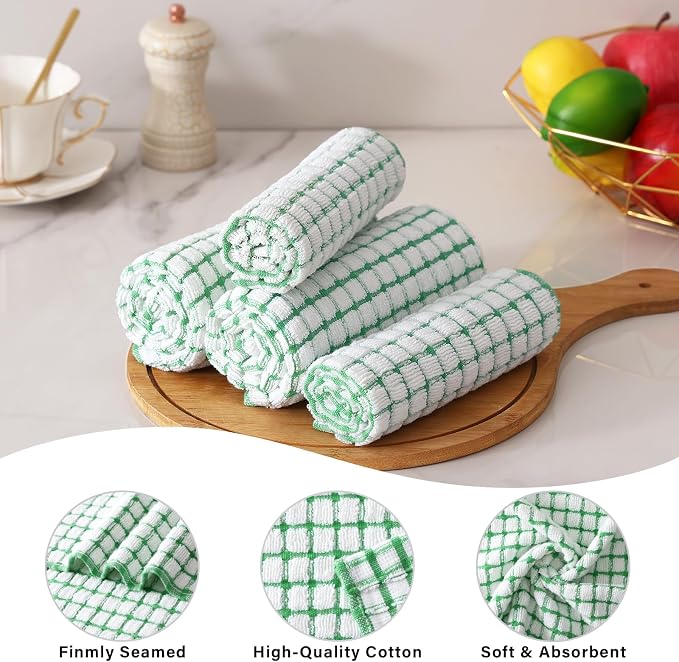 Homaxy Kitchen Towels and Dishcloths Set, 16 x 25 and 12 x 12 Inches, Super - Image 4