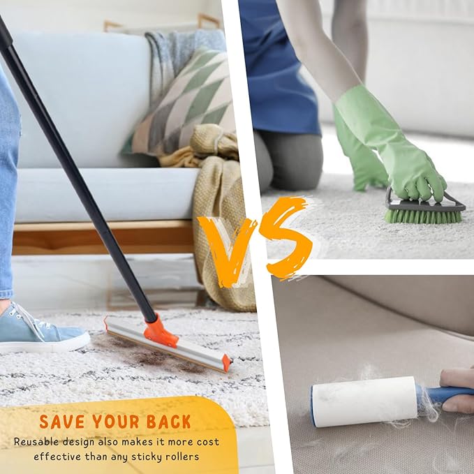 Carpet Rake for Pet Hair Removal, Stair Carpets and Couch Cleaning Rake - Image 5