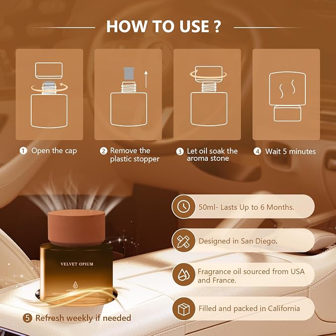 Car Air Freshener Spicy Sandalwood Fragrance Oil Diffuser - Image 3