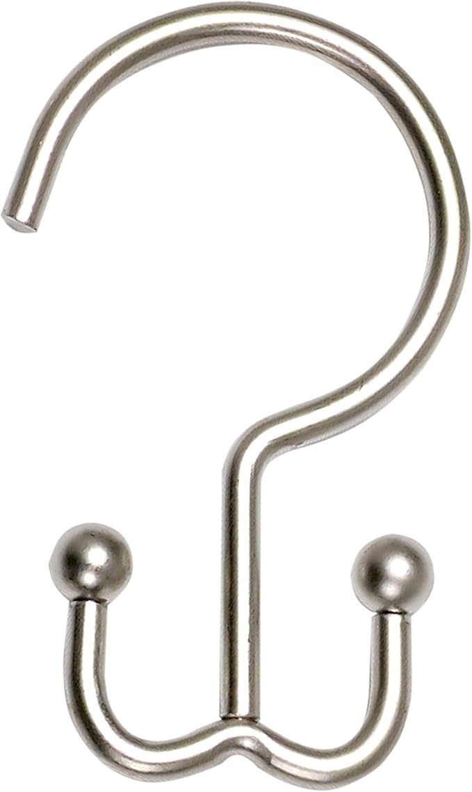 Zenna Home NeverRust Rustproof Aluminum Double Shower Curtain Hooks, Decorative by ZennaHome