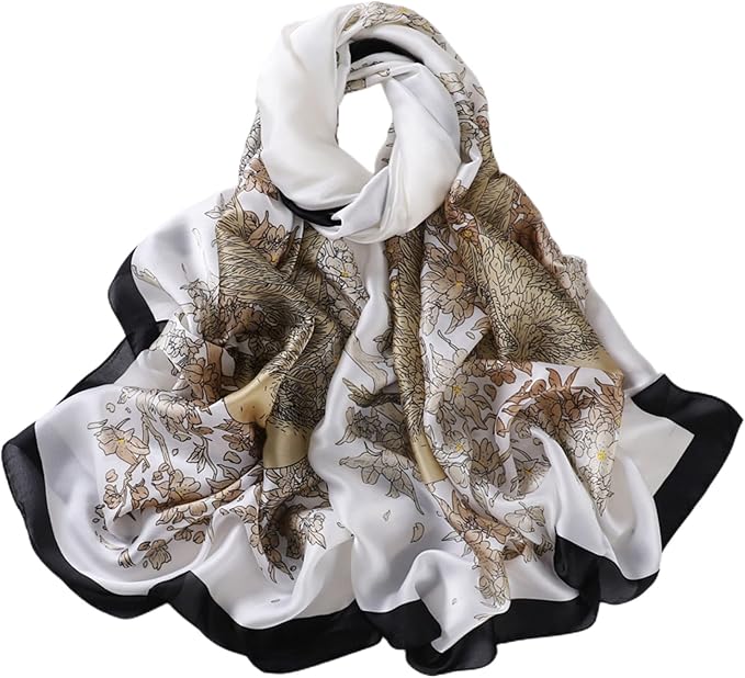 Fashion Scarves Scarf 100% Silk Feeling Scarf Silk Like Scarves Long Lightweight Sunscreen Shawls for Women