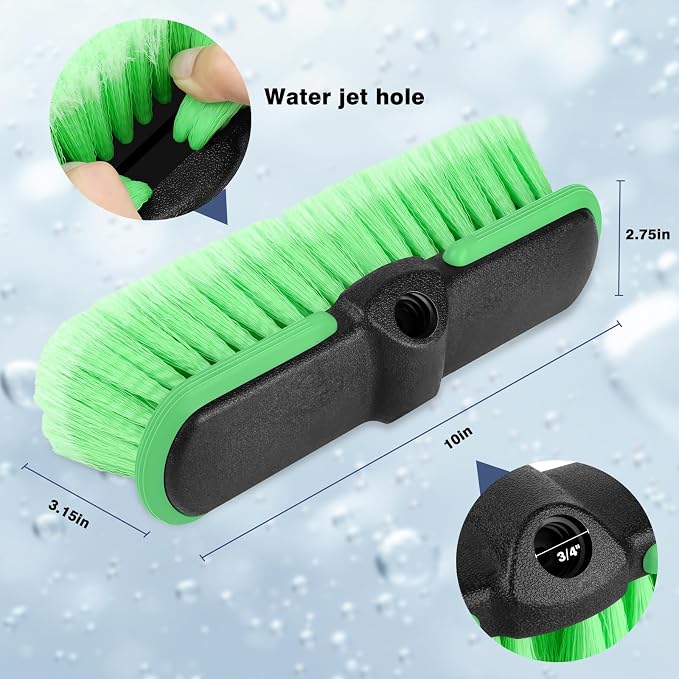 10“ Car Wash Brush Head, Scrub Brush Attachment - Image 2
