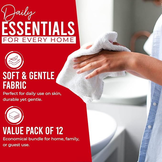 DAN RIVER 12 Pack Wash Cloths for Showering - Image 3
