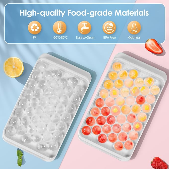 WIBIMEN Ice Cube Tray with Lid and Bin - Image 2