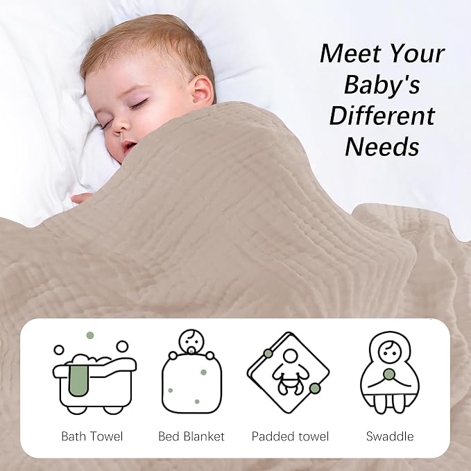 SWEET DOLPHIN Muslin Baby Bath Towels Blanket - Image 5