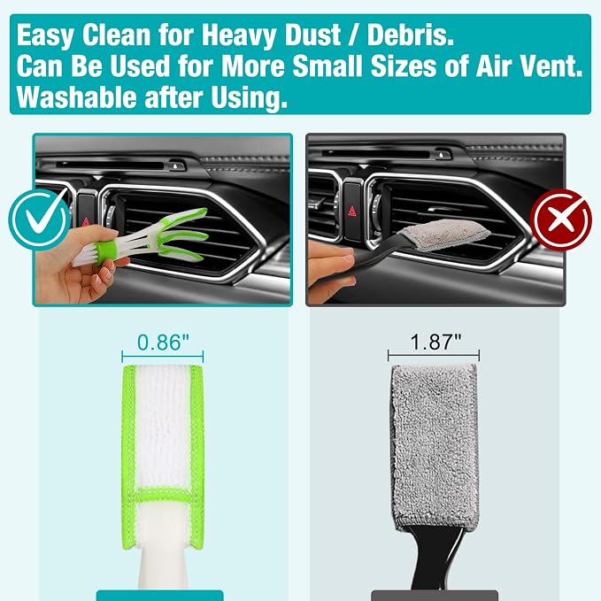 Luscinum Car Interior Duster Detailing Cleaning Gel Brushes Kit, Soft Dust - Image 6