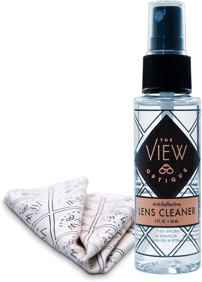 Anti-Reflective Lens Cleaner Spray Kit – 2oz Glasses Cleaner Spray, Microfiber by TheViewOptique