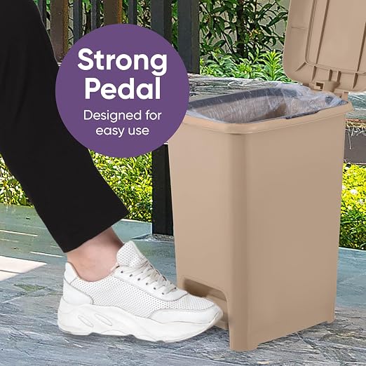 Superio Slim Step On Trash Can, Under Desk - Image 9