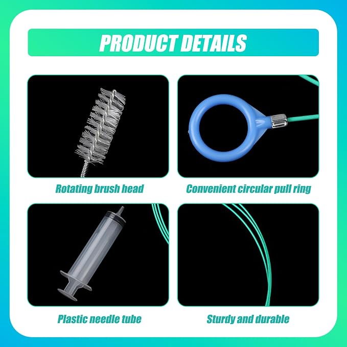 6pcs Sunroof Drain Cleaning Tool, 118in Flexible Long Pipe - Image 3