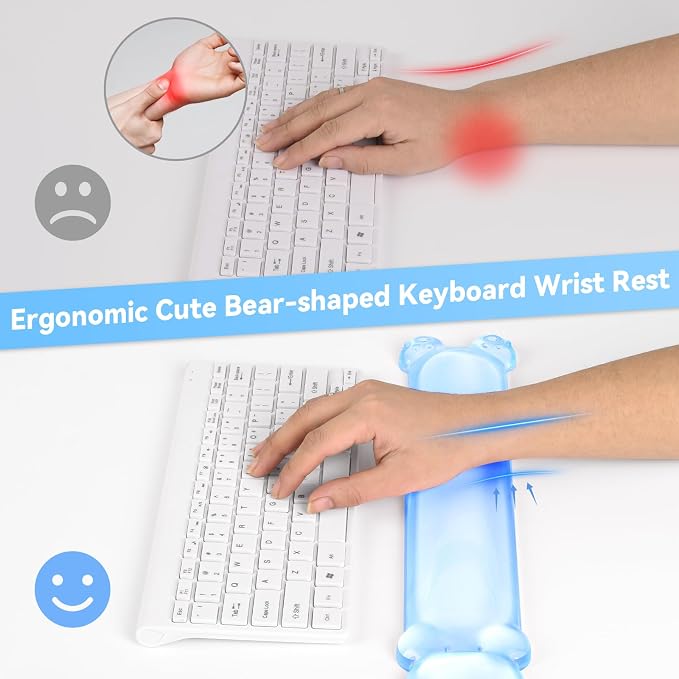 Clear Gel Keyboard Wrist Rest, Bear-Shape Wrist Rest, Ergonomic Wrist Rest - Image 4