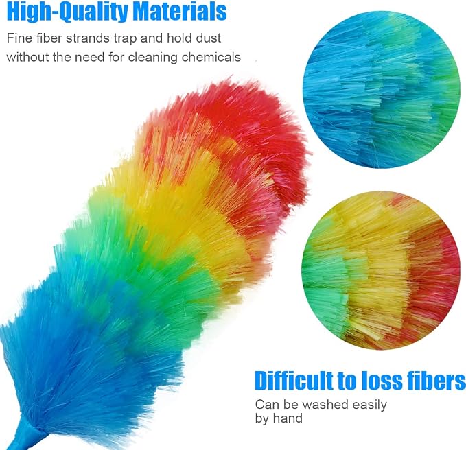 3 Pack Upgrade 19” Rainbow Static Feather Duster - Image 3