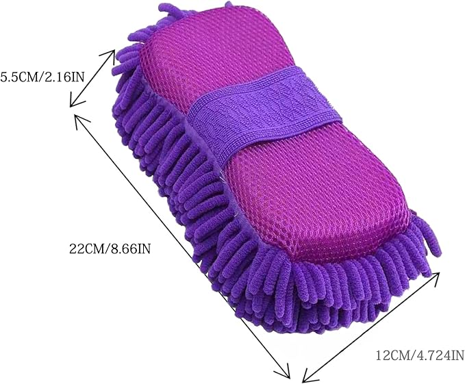 Microfiber Car Wash Sponge-Non-Scratch Wash Mitt-Two Sided Chenille Microfiber - Image 4
