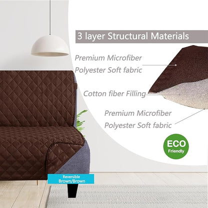 U-NICE HOME Futon Sofa Covers Reversible Sofa Slipcover Armless Cover Furniture Protector Couch Cover Water Resistant (Futon, Brown/Brown)