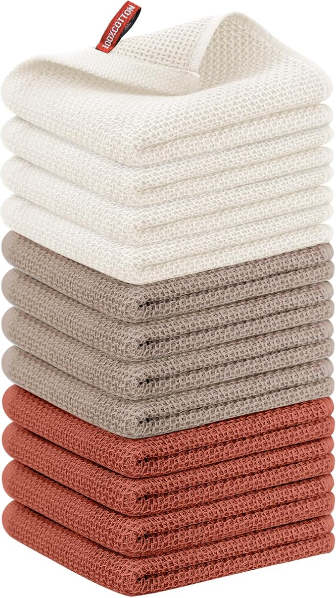 Nialnant 12 Pack Kitchen Dish Towels, 100% Cotton Hand Towels by Nialnant