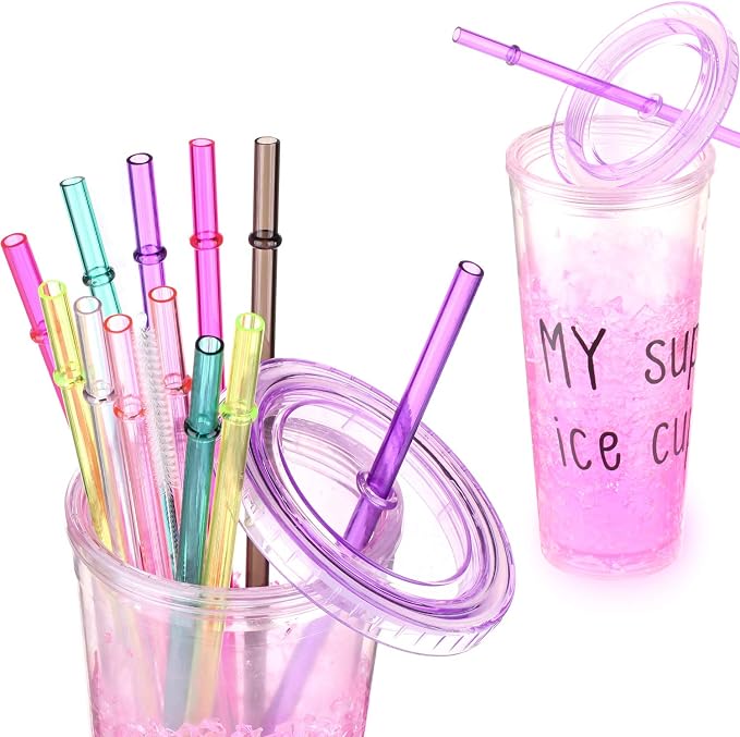 DAKOUFISH 8 Inch Reusable Plastic Replacement Drinking Straws - Image 4