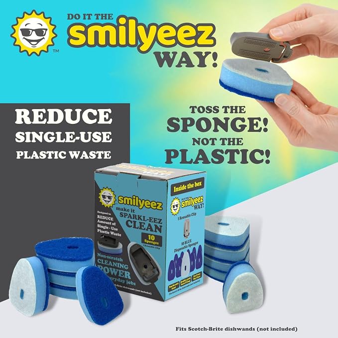 Smilyeez No-Plastic Blue Non-Scratch Sponge Refill - Image 3