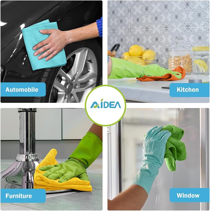 AIDEA Microfiber Cleaning Cloth, Absorbent Shop Rags, Microfiber Towels - Image 4