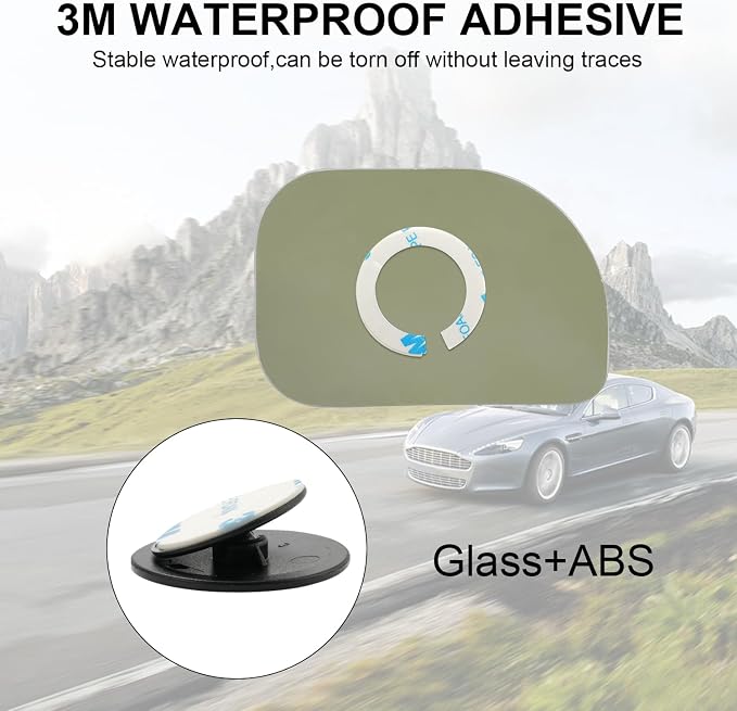 LivTee XLarge Blind Spot Mirror, Rounded Rectangle HD Glass Frameless Convex - Image 6
