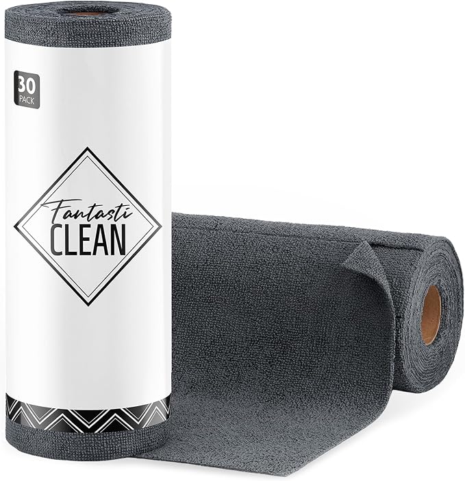 Fantasticlean Microfiber Cleaning Cloth Roll -30 Pack, Tear Away Microfiber by Fantasticlean