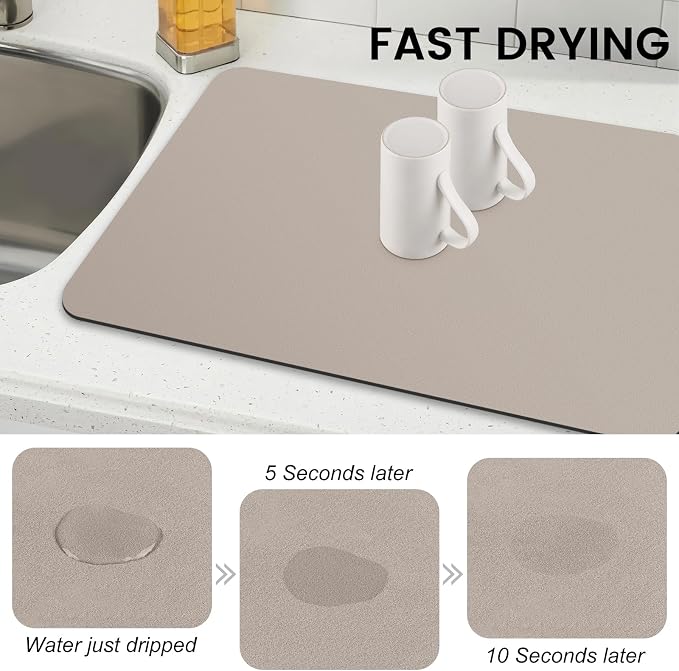 WISELIFE Dish Drying Mat Super Absorbent Drying Mat Large Dish Drying Mats - Image 4