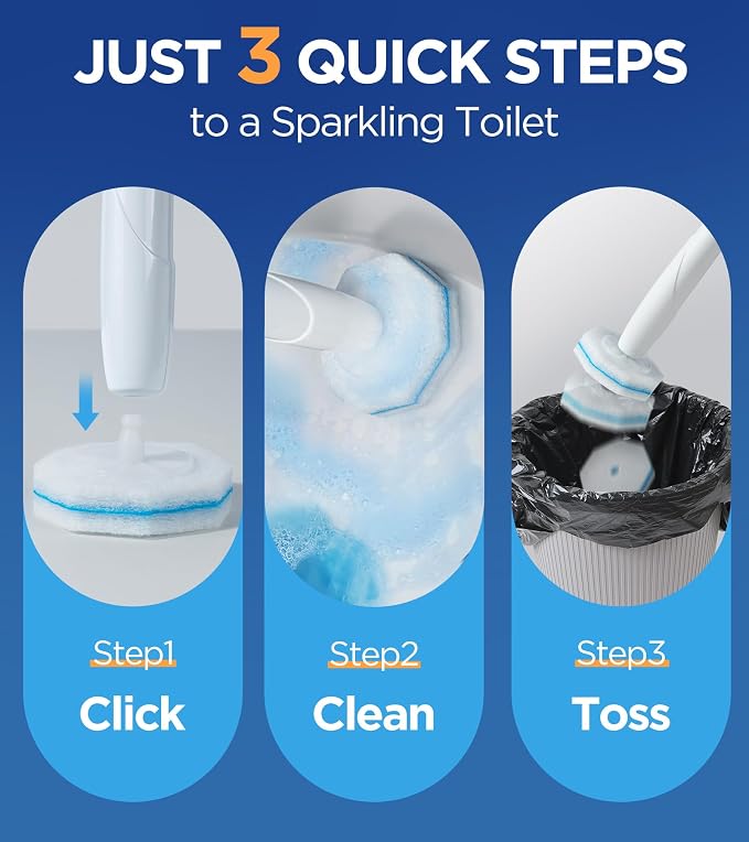 64 Count Toilet Wand Refills for Clorox Toilet Wand, 5X Cleaning Power Toilet - Image 6