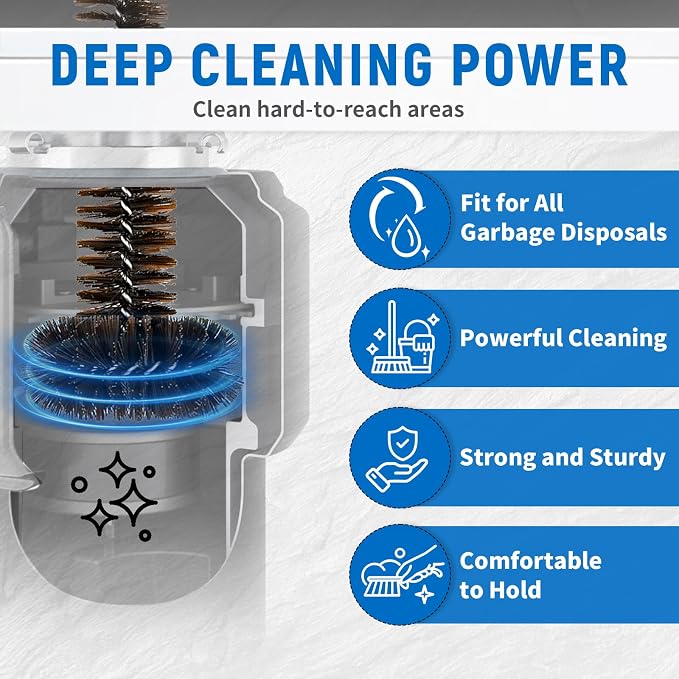 Garbage Disposal Cleaner Brush 2 Pack, Extra Long Handle - Image 2