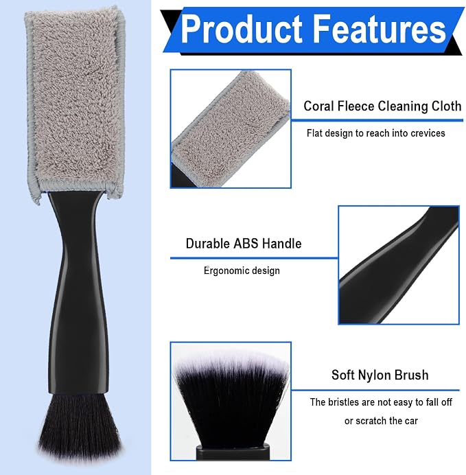 Double Head Brush for Car Clean, 2 in 1 Car Detailing Brush, Double Ended - Image 6