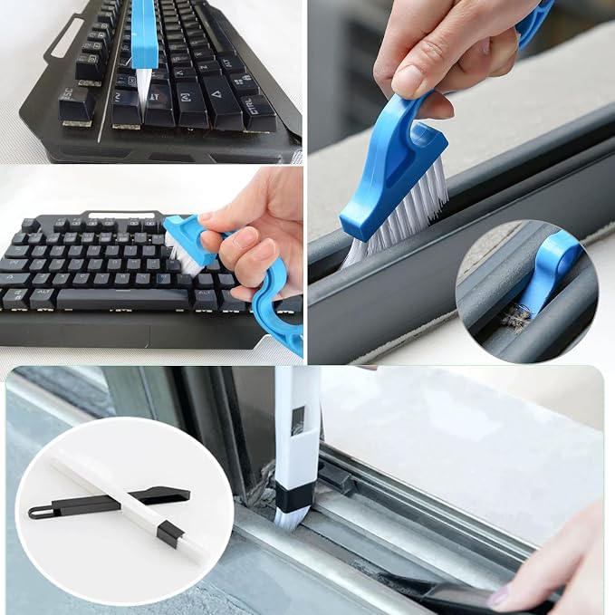 Crevice Cleaning Brush, Hard Bristle Crevice Cleaning Brushes, 3 in 1 Cleaning - Image 6
