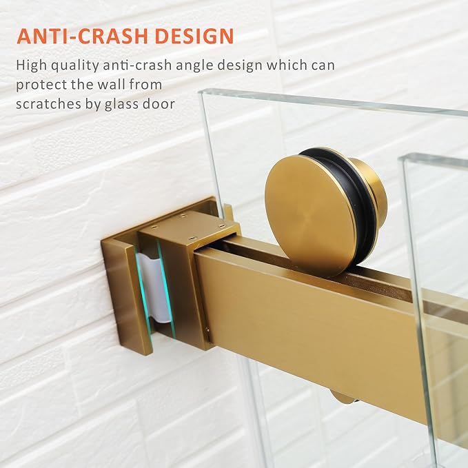 Brushed Gold Shower Door Tub - Image 7