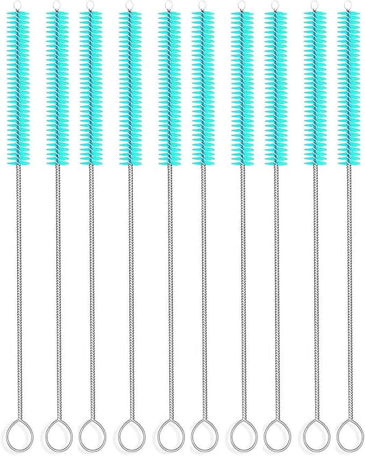 Long Straw Brush, Nylon Pipe Tube Cleaner 10-ihch X 2/5-inch Set of 10 by DESIN