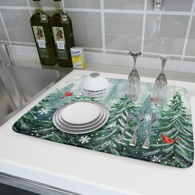 Winter Pines Tree Dish Drying Mats - Image 6