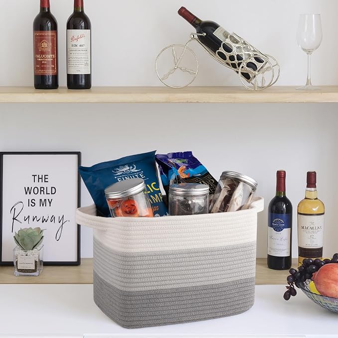 Storage Baskets for Organizing, Woven Baskets for Shelves, Rectangle Decorative - Image 7