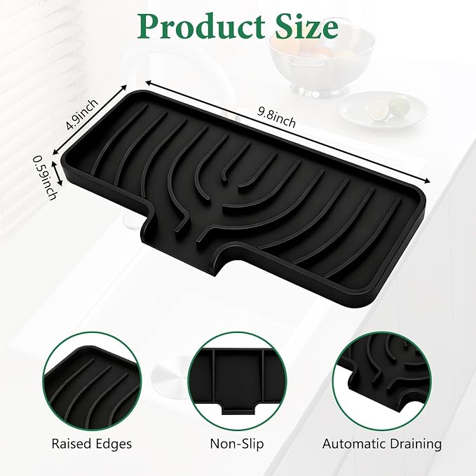 GUUKIN Sponge Holder for Kitchen Sink, Sink Caddy and Soap Tray | 10x5 inch - Image 2