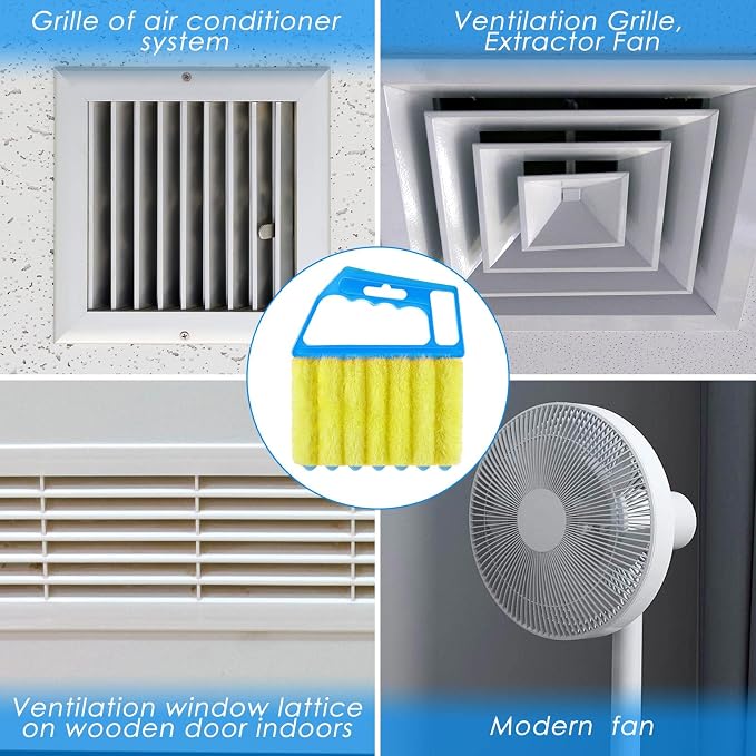 Geiserailie 2 Pcs Window Venetian Blind Cleaner Duster Tool Washable 7 Fingers - Image 2