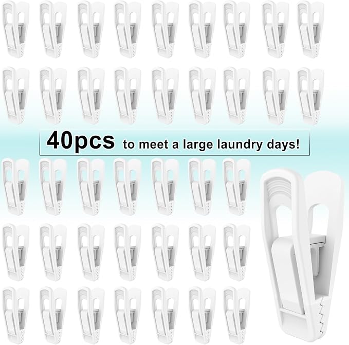 Hanger Clips for Velvet Hangers, Non-Slip Plastic Clips Pant Skirt Hanger Clips - Image 5