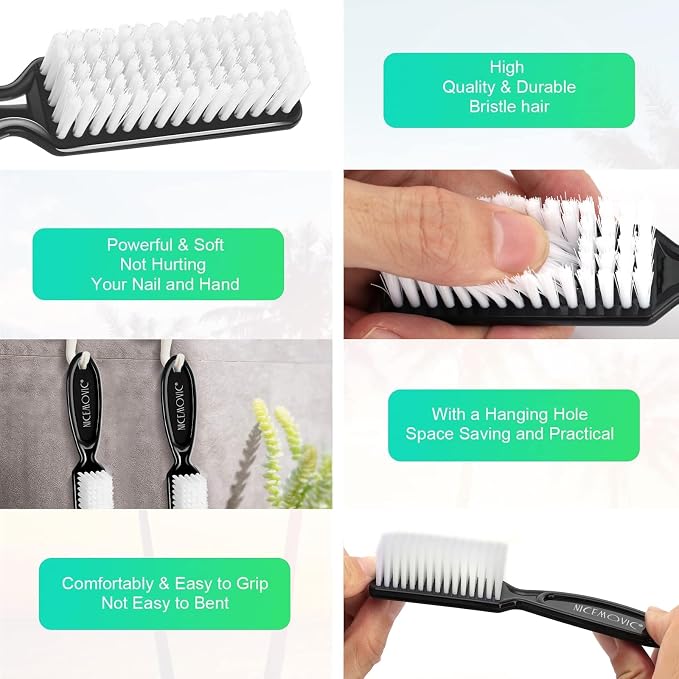 NICEMOVIC 10 Pcs Nail Brush for Cleaning Fingernails, Handle Grip Nail Scrubber - Image 5