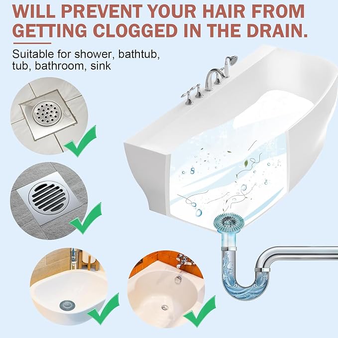 Gotega Bathroom Sink Drain Strainers, Hair Catcher Shower Drain Covers Protector - Image 4