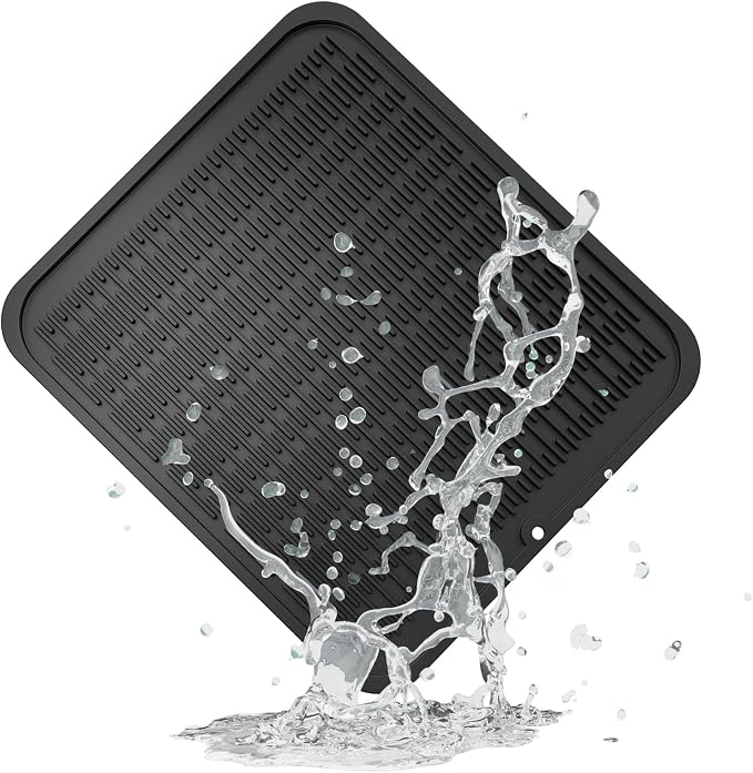 ZLR Silicone Dish Drying Mat for Kitchen Counter, Eco-Friendly Fast Dry Dish Mat by ZLR