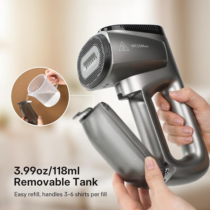 GKJ Steamer for Clothes, Handheld Vacuum Steamer 2300 Pa Suction, Portable - Image 7