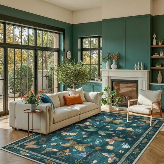 5x7 Washable Area Rugs for Bedroom & Living Room by Rugxara