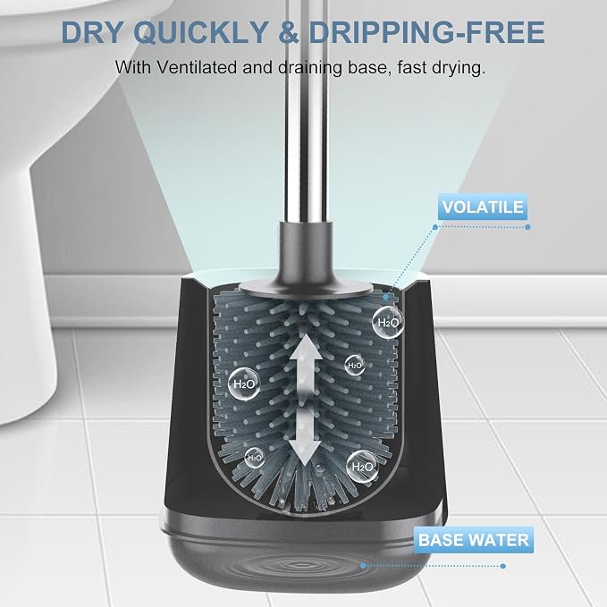 SetSail Silicone Toilet Bowl Brush and Holder Automatic Toilet Brushes - Image 5