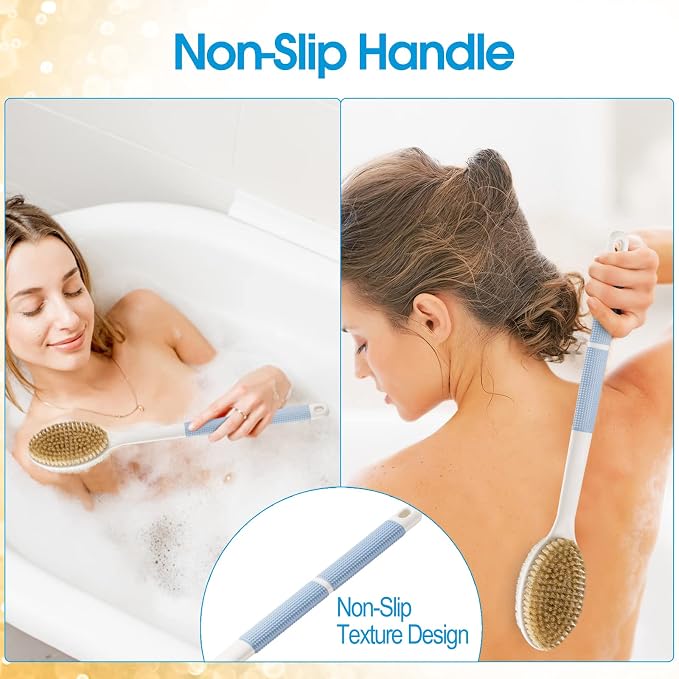 Back Scrubber Anti Slip for Shower, Shower Brush Long Handle - Image 2