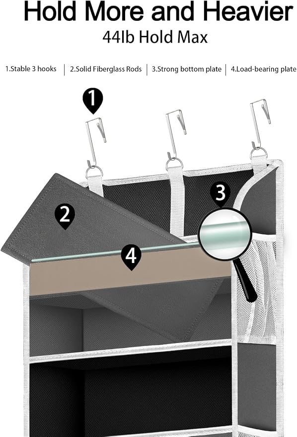 1 Pack Over The Door Organizer Storage, Hanging Organizer Closet - Image 3