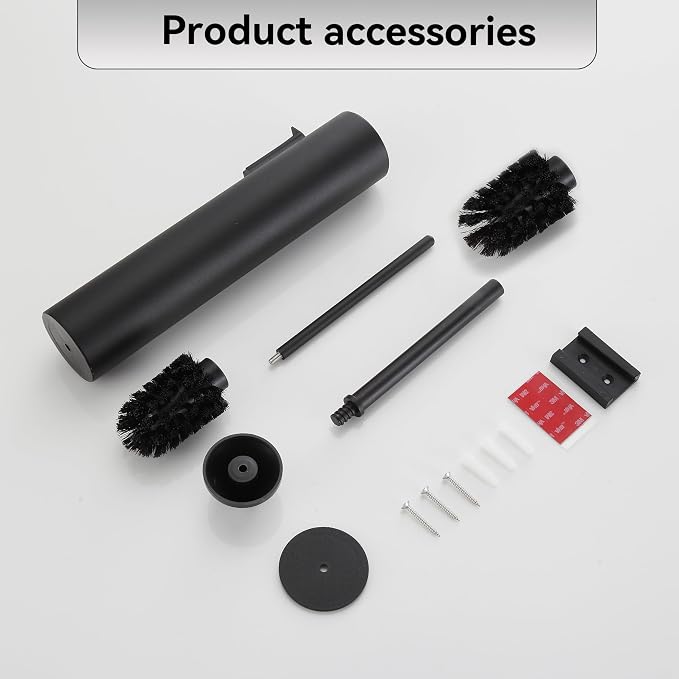 Wall Mounted Matte BlackToilet Brush - Image 7