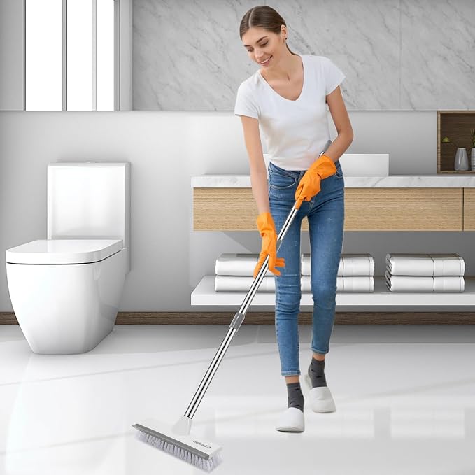 SetSail Floor Scrub Brush with 51-Inch Long Adjustable Handle 2 in 1 Scrape - Image 7