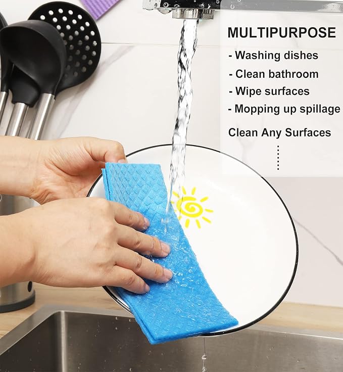 10 Packs Swedish Dishcloths for Kitchen, Reusable Paper Towels Compostable - Image 5